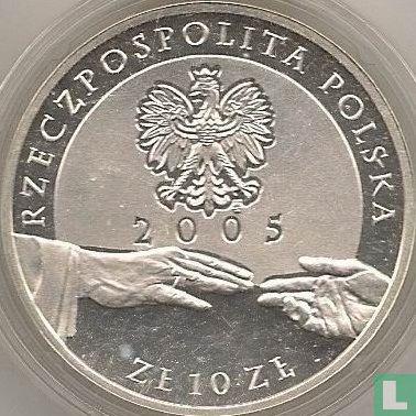 Polen 10 zlotych 2005 (PROOF - verguld zilver) "Death of Pope John Paul II" - Afbeelding 1