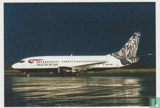Boeing 737-300 Airplane  Deutsche Ba Airline Aviation Postcard - Image 1
