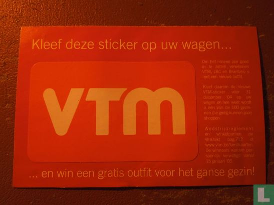Kleef deze sticker op uw wagen VTM - Afbeelding 1