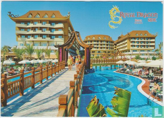 Royal Dragon Hotel Side Antalya Turkey Postcard - Afbeelding 1