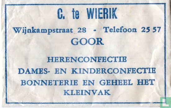 C. te Wierik Herenconfectie Dames en Kinderconfectie - Image 1