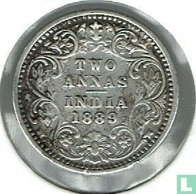 British India 2 annas 1889 (Calcutta) - Image 1