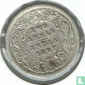 British India 2 annas 1897 (Calcutta) - Image 1