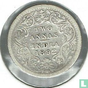 British India 2 annas 1892 (Calcutta) - Image 1