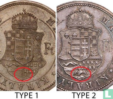 Hongarije 1 forint 1890 (type 1) - Afbeelding 3