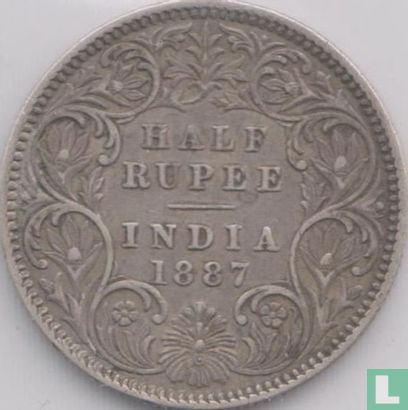 Brits-Indië ½ rupee 1887 (Calcutta) - Afbeelding 1