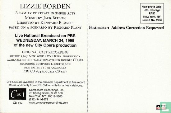 Composers Recordings, Inc. - Lizzie Borden - Bild 2