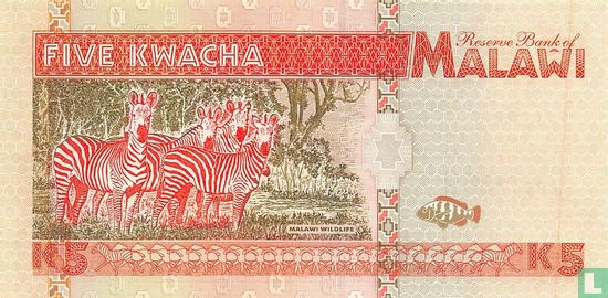 Malawi 5 Kwacha 1995  - Image 2