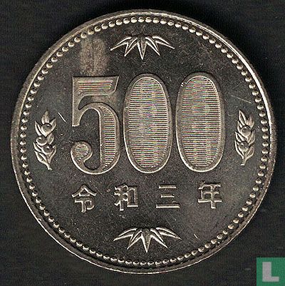 Japan 500 yen 2021 (jaar 3 - nikkel-messing) - Afbeelding 1