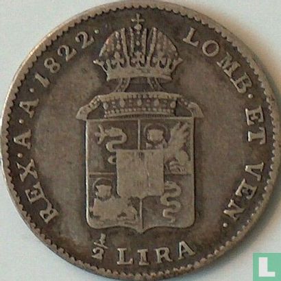 Lombardije-Venetië ½ lira 1822 (M) - Afbeelding 1