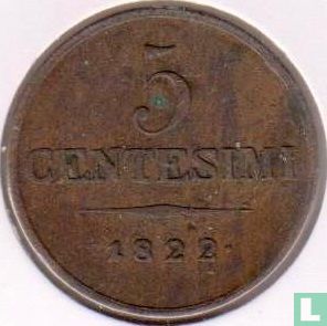 Lombardije-Venetië 5 centesimi 1822 (M) - Afbeelding 1