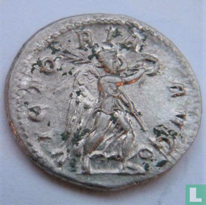 Romeinse Rijk, AR Antoninianus,244-249 n. Chr., Philippus I , Rome, 247 n. Chr. VICTORIA CARPICA - Afbeelding 1