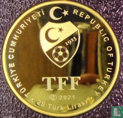 Turkije 20 türk lirasi 2021 (PROOF - verguld zilver) "16th championship of Besiktas" - Afbeelding 1