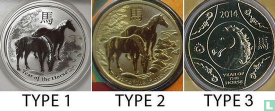 Australië 1 dollar 2014 (type 1 - kleurloos - zonder privy merk) "Year of the Horse" - Afbeelding 3