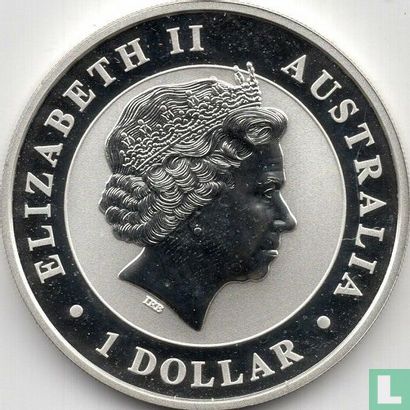 Australië 1 dollar 2014 (gekleurd - zonder privy merk) "Kookaburra" - Afbeelding 2