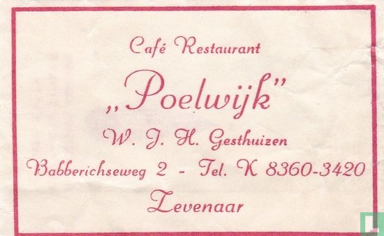 Café Restaurant "Poelwijk" - Afbeelding 1