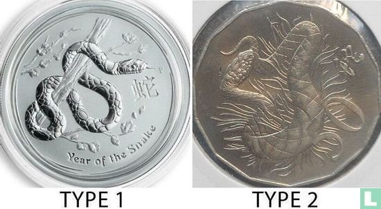 Australië 50 cents 2013 (type 1 - kleurloos) "Year of the Snake" - Afbeelding 3