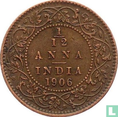 Brits-Indië 1/12 anna 1906 (koper) - Afbeelding 1