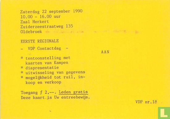 VDP 0018 - VDP 1990 lidmaatschapskaart - Bild 2