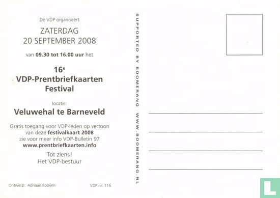 VDP 0116 - Uitnodigingskaart VDP-Prentbriefkaarten Festival - Image 2