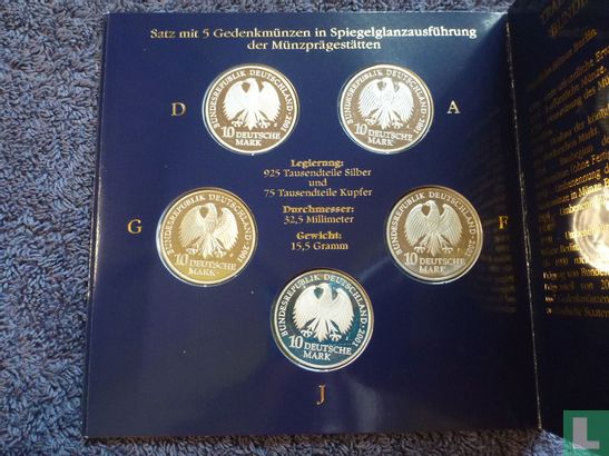 Germany mint set 2001 (PROOF) "750 years Sainte-Catherine convent and 50 years Stralsund oceanographic museum" - Image 2