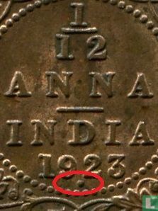 Brits-Indië 1/12 anna 1923 (Bombay) - Afbeelding 3