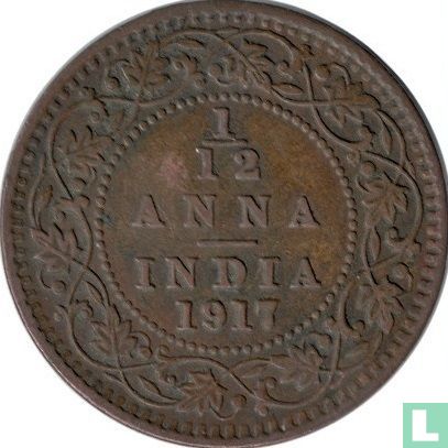 Brits-Indië 1/12 anna 1917 - Afbeelding 1
