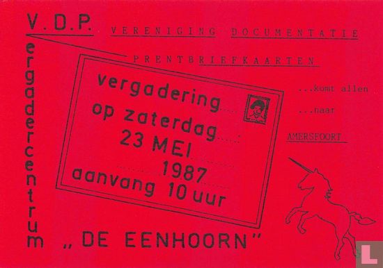 VDP 0006 - vergadering op zaterdag 23 MEI 1987 - Afbeelding 1