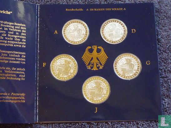 Germany mint set 2001 (PROOF) "50 years Federal Constitutional Court" - Image 1