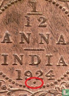 Britisch-Indien 1/12 Anna 1924 (Bombay) - Bild 3