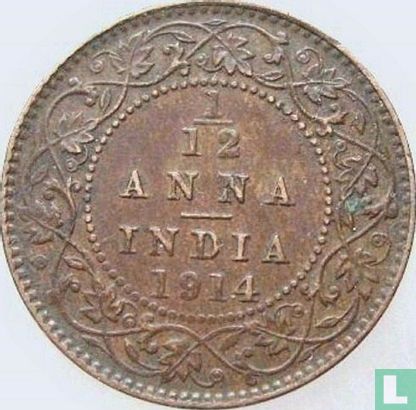 Brits-Indië 1/12 anna 1914 - Afbeelding 1