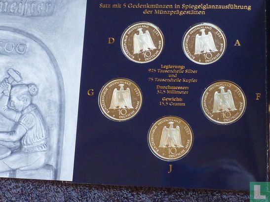 Germany mint set 2001 (PROOF) "200th anniversary Birth of Albert Gustav Lortzing" - Image 2