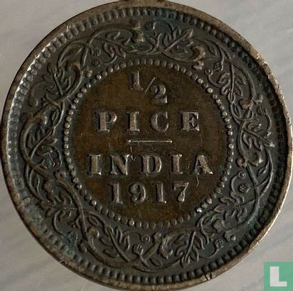 Brits-Indië ½ pice 1917 - Afbeelding 1