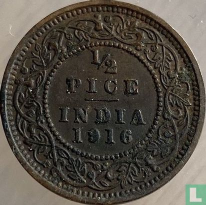 Brits-Indië ½ pice 1916 - Afbeelding 1