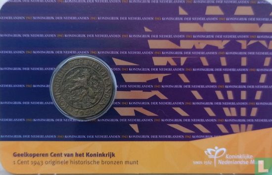Nederland 1 cent 1943 (coincard) - Afbeelding 1