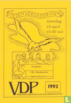 VDP 0027 - Leden vergadering zaterdag 25 april 1992 - Afbeelding 1