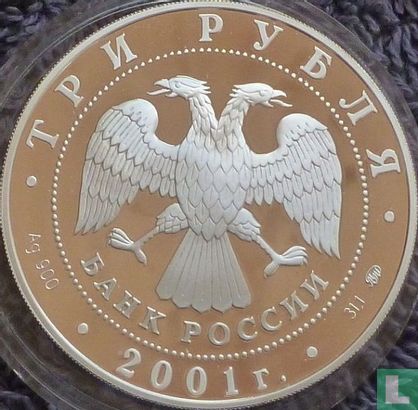 Russia 3 rubles 2001 (PROOF - type 2) "Savings-Affairs in Russia" - Image 1
