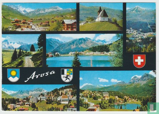 Arosa Switzerland Multiview Postcard - Image 1