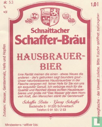 Schaffer-Bräu Hausbrauerbier