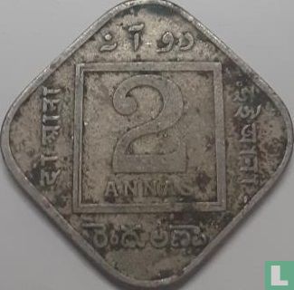 British India 2 annas 1928 (Calcutta) - Image 2