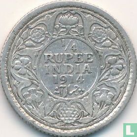 British India ¼ rupee 1914 (Calcutta) - Image 1
