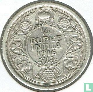 Inde britannique ¼ rupee 1916 - Image 1