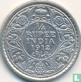 Inde britannique ¼ rupee 1912 (Bombay) - Image 1
