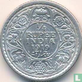 Brits-Indië ¼ rupee 1919 (Calcutta) - Afbeelding 1