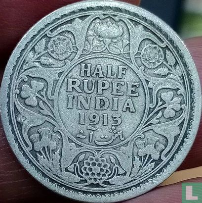 British India ½ rupee 1913 (Calcutta) - Image 1