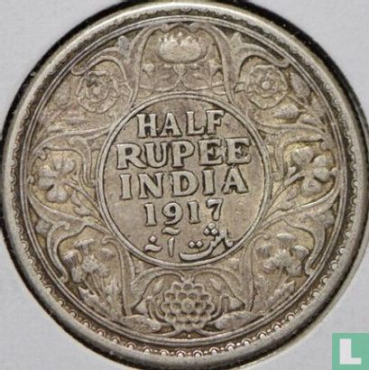 Brits-Indië ½ rupee 1917 - Afbeelding 1