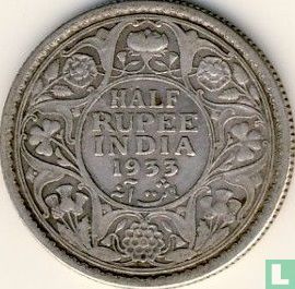 Britisch-Indien ½ Rupee 1933 - Bild 1