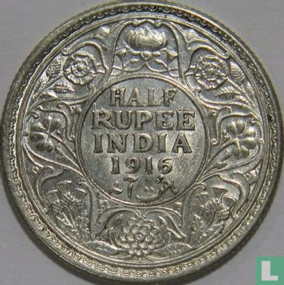 Brits-Indië ½ rupee 1916 (Bombay) - Afbeelding 1