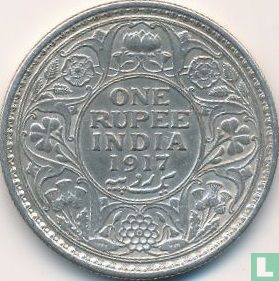 Brits-Indië 1 rupee 1917 (Calcutta) - Afbeelding 1