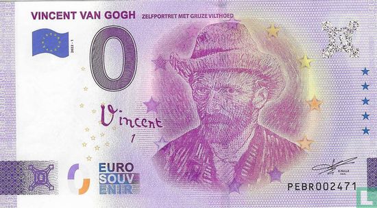 PEBR-01 Vincent van Gogh Zelfportret met grijze vilthoed - Afbeelding 1